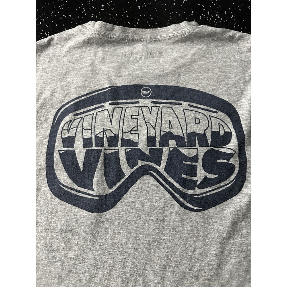 VINEYARD VINES Gray Skiing Goggles Graphic Long-Sleeve Pocket Shirt Mens LARGE